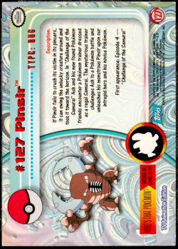 2000 Topps Pokemon TV Animation Edition Series 3 Holo Foil #127 Pinsir - Image 2