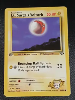 1st Edition Lt. Surge’s Voltorb 86/132 - Gym Challenge - Image 1