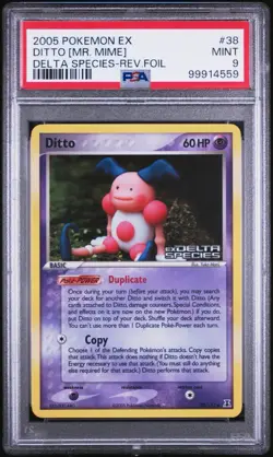 2005 POKEMON EX DITTO [MR. MIME] DELTA SPECIES REVERSE HOLO FOIL #38 PSA 9 💎 - Image 1