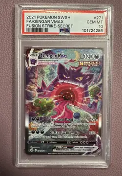 Pokemon Gengar VMAX Alternate Art Secret Rare Fusion Strike 271/264 PSA 10 - Image 1