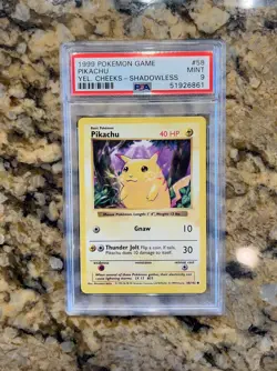 Pokemon TCG Pikachu Base Set 58/102 Regular Shadowless Common PSA 9 - Image 1