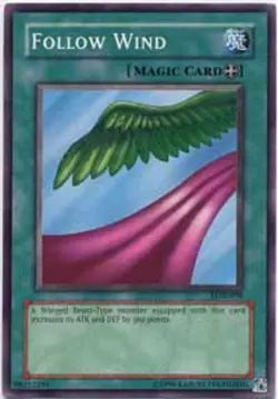 Lightly Played Follow Wind - LOB-098 - Common - 1st Edition - YuGiOh - Image 1