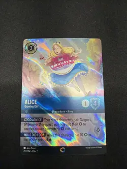 Disney Lorcana Alice Growing Girl 213/204 | ENCHANTED | Rise of the Floodborn NM - Image 1