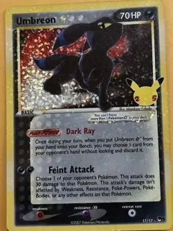 Pokemon Company Umbreon Star 17/17 Classic Collection Celebrations Holo Card - Image 1