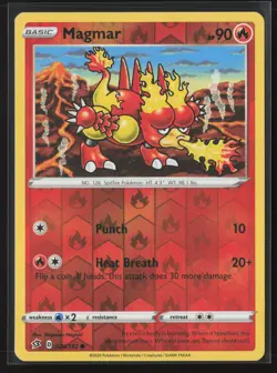 Magmar Common SWSH02: Rebel Clash 029/192 NM Pokemon Card Reverse Holo - Image 1
