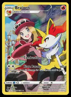 Braixen TG01/TG30 Holo Silver Tempest Trainer Gallery Pokemon Card - Image 1