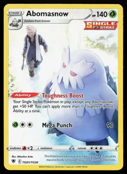 Abomasnow TG01/TG30 Holo Astral Radiance Trainer Gallery Pokemon Card - Image 1