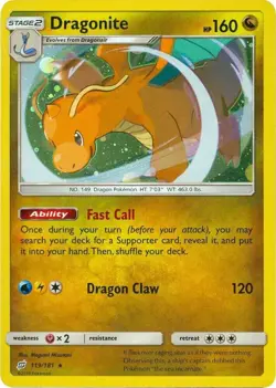 Dragonite 119/181 Team Up Cosmos Holo Rare Pokemon TCG Card Near Mint NM/Mint - Image 1