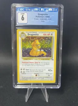 Dragonite Fossil 4/62 Holo Rare CGC 6 Pokemon TCG Card 1999 - Image 1