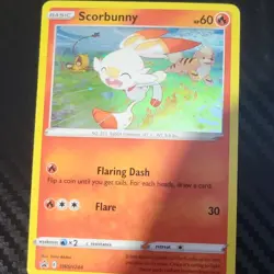 Pokemon Scorbunny SWSH244 SWSH Promo Basic 60 HP Cosmos Holo Promo Card * SWIRL* - Image 1