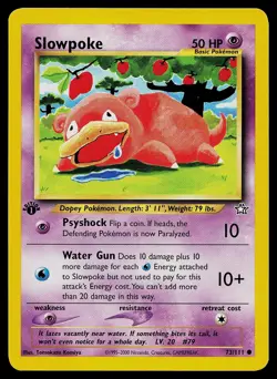 Pokemon Card - Slowpoke Neo Genesis 73/111 1st Edition Common - Image 1