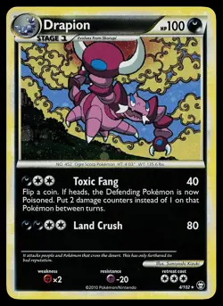 Pokemon Card - Drapion HGSS Triumphant 4/102 Holo Rare - Image 1