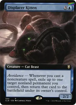Displacer Kitten (Extended Art) [CLB - 560] - NM [Foil] TCG MTG - Image 1