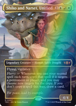 MTG - Shiko and Narset, Unified - Foil Borderless - TDC 7 - Tarkir Dragonstorm - Image 1