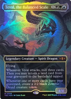 MTG - Teval, the Balanced Scale - Foil Borderless - TDC 0008 Tarkir Dragonstorm - Image 1