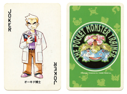 1996 Vintage Professor Oak JOKER Japan Original Pokemon Playing Card GREEN - Image 1