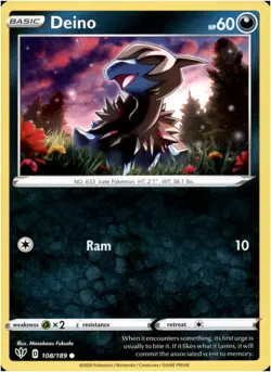Deino #108/189 - Common - Pokemon Darkness Ablaze 2020 - Near Mint - Image 1