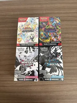 POKEMON TCG BOOSTER BUNDLE X4 LOT BLACK BOLT WHITE FLARE PRISMATIC PHANTASMAL - Image 2
