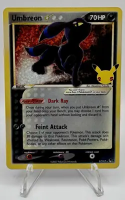 Pokemon Umbreon Star 17/17 Celebrations Classic Collection Holo Full Art 70HP - Image 1