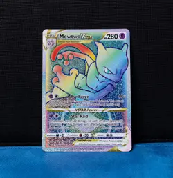 Mewtwo Vstar 79 Rainbow Pokemon GO NM - Image 1