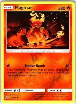 Magmar 21/236 Common Reverse Holo SM - Unified Minds Pokemon NM - Image 1