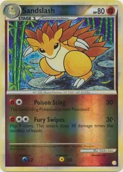 Sandslash - 29/123 - Rare - Reverse Holo HP, English Pokemon HeartGold SoulSilve - Image 1