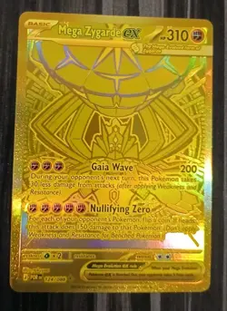 POKEMON TCG Mega Zygarde EX 124/088 GOLD HOLO HYPER RARE Perfect Order **MINT** - Image 1