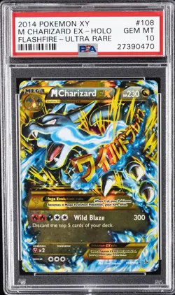 2014 POKEMON XY FLASHFIRE ULTRA RARE #108 M CHARIZARD EX PSA 10 - Image 1