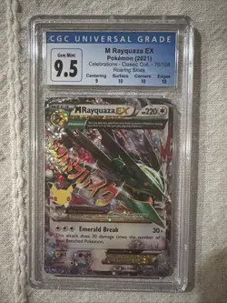Pokemon Celebrations M Rayquaza EX 76/108 PSA CGC Blue Label 10 Gem Mint - Image 1