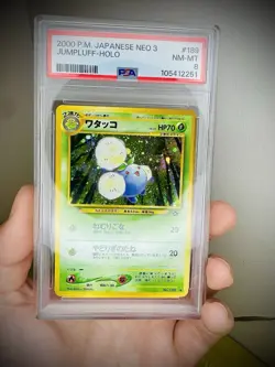 Carte Pokemon : Cotovol / Jumpluff Holo No.189 PSA 8 Neo Genesis Japanese NM-MT - Image 1