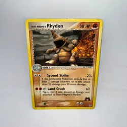 Team Magma's Rhydon 22/95 Rare Team Magma vs Team Aqua Pokemon Heavily Played - Image 1