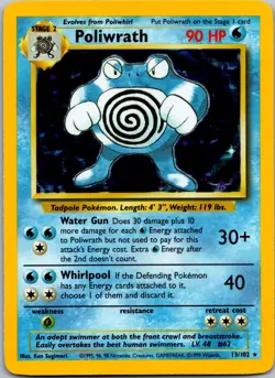 Poliwrath 013/102 - Base Set Pokemon TCG Holo LP - Image 1