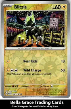Blitzle #062/182 SV04: Paradox Rift Pokemon Common Reverse Holo - Image 1