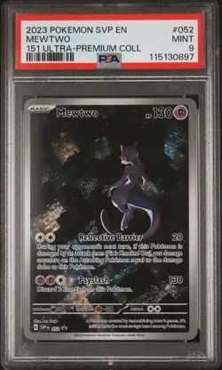 2023 POKEMON SVP EN-SV BLACK STAR PROMO 151 ULTRA-PREM COLL #052 MEWTWO PSA 9 - Image 1