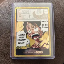 One Piece Gold DON!! OP15 Luffy Ring That Golden Bell Adventure On Kamis Island - Image 1