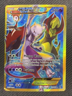 Pokemon Mewtwo EX TCG Full Art Holo Card Breakthrough Secret Rare 163/162 DM - Image 1