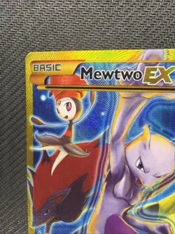 Pokemon Mewtwo EX TCG Full Art Holo Card Breakthrough Secret Rare 163/162 DM - Image 2