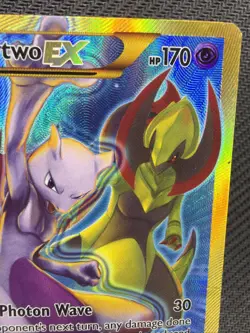 Pokemon Mewtwo EX TCG Full Art Holo Card Breakthrough Secret Rare 163/162 DM - Image 3