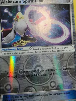 HP ALAKAZAM SPIRIT LINK 90/124 FATES COLLIDE POKEMON REVERSE HOLO - Image 5