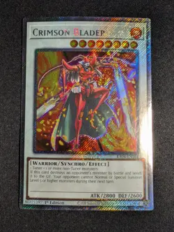 Yugioh - Crimson Blader RA04-EN161 1st Edition Platinum Secret Rare NM - Image 1