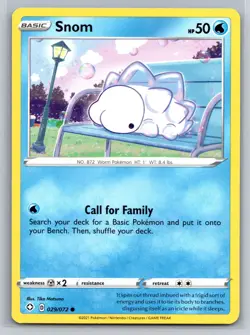 Snom 029/072 Shining Fates Water-Type Worm Pokemon TCG Single Collectible Card - Image 1