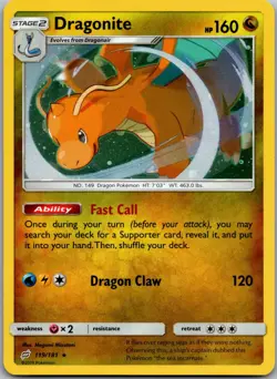 Dragonite 119/181 Holo Rare Team Up Pokemon Holo Near Mint - Image 1