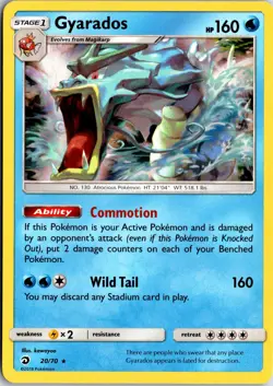 Gyarados 20/70 Holo R Dragon Majesty Pokemon Holo NM/M - Image 1