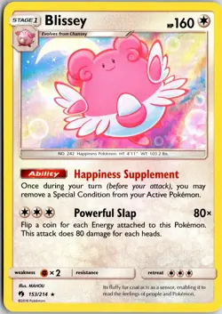 Blissey 153/214 Holo R Lost Thunder Pokemon Holo NM/M - Image 1