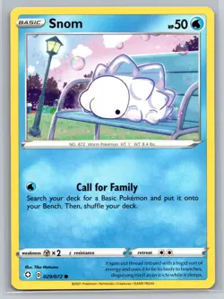 Pokemon Snom 029/072 Shining Fates Common Water Regular TCG Card NM - Image 1