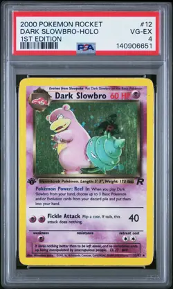 2000 POKEMON ROCKET 1ST ED #12 DARK SLOWBRO-HOLO PSA 4 - Image 1