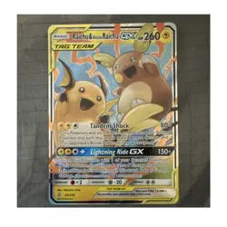 Pokemon TCG Raichu & Alolan Raichu GX TAG TEAM 54/236 Holo Ultra Rare EN 2019 - Image 1