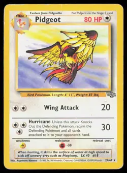 PIDGEOT 24/64 VINTAGE RARE JUNGLE POKEMON HP - Image 1
