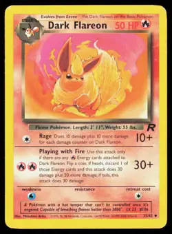 DARK FLAREON 35/82 VINTAGE UNCOMMON TEAM ROCKET POKEMON HP - Image 1