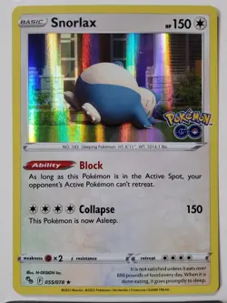 HOLO Snorlax 055/078 NM / M - RARE Pokemon GO TCG Card - $2 Combined Shipping - Image 1